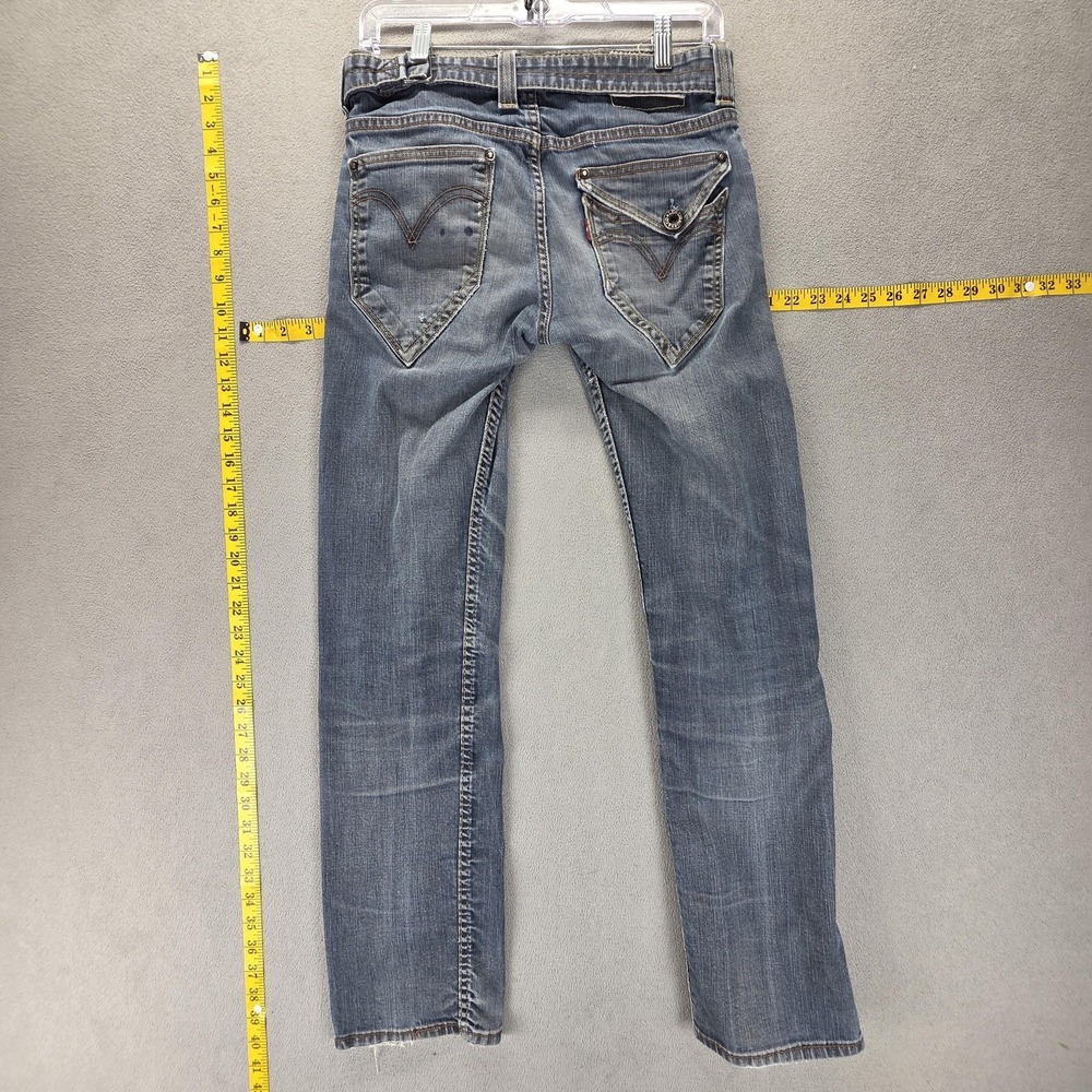 Vintage Levis 504 Jeans Womens 28x30 Blue Straight Engineered Flap Pockets
